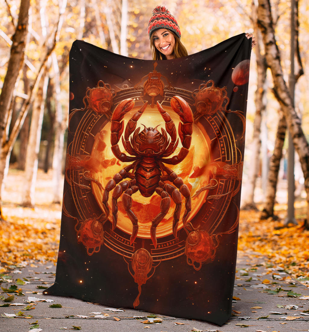 Scorpion Scorpius Zodiac Blanket, Scorpion Scorpius Zodiac Gifts, Scorpius Throw Blanket, Scorpius Fleece Blanket