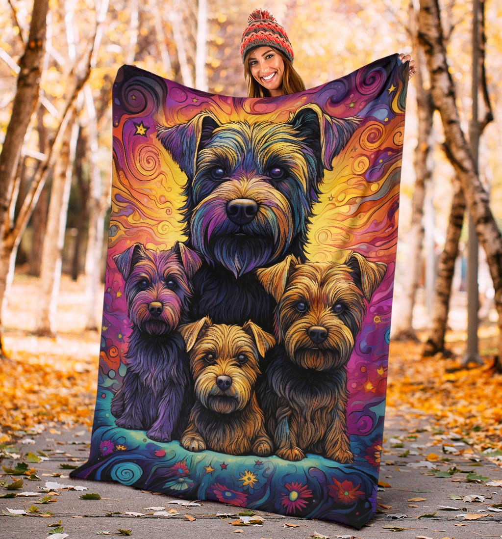 Glen of Imaal Terrier Blanket, Trippy Psychedelics Glen of Imaal Terrier Fleece Blanket, Glen of Imaal Terrier Throw Blanket, Glen of Imaal Terrier Gifts