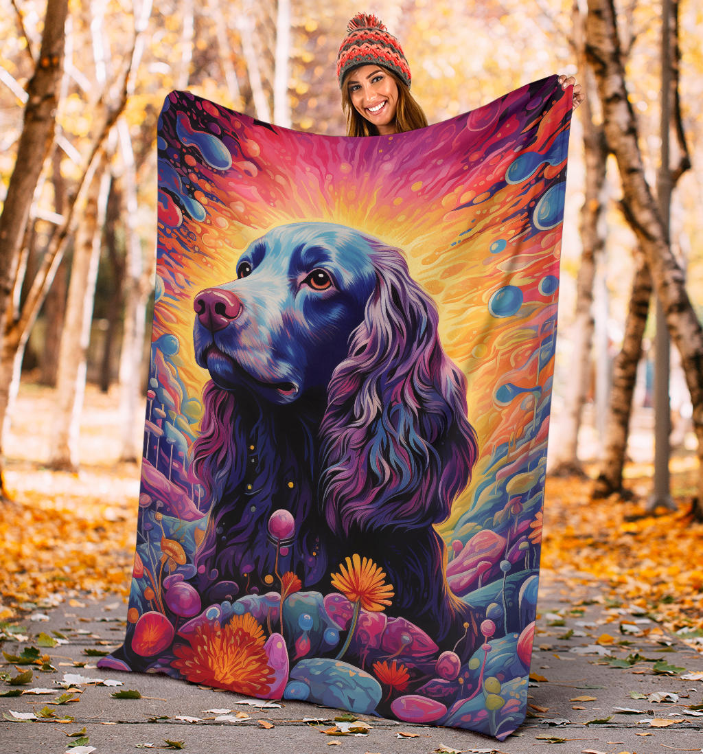 American Water Spaniel Blanket, Trippy Psychedelics American Water Spaniel Fleece Blanket, American Water Spaniel Throw Blanket, American Water Spaniel Gifts