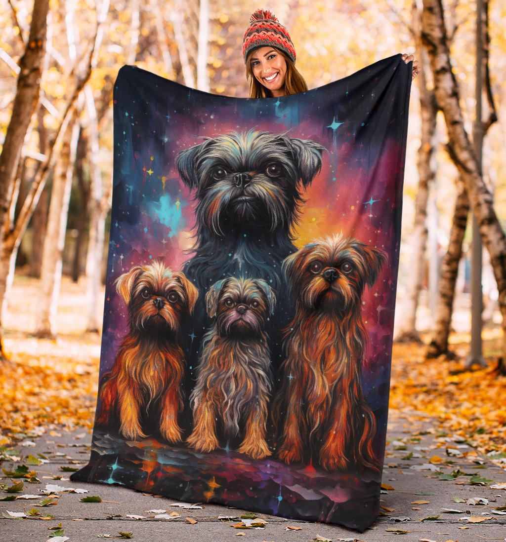 Brussels Griffon Blanket, Trippy Psychedelics Brussels Griffon Fleece Blanket, Brussels Griffon Throw Blanket, Brussels Griffon Gifts