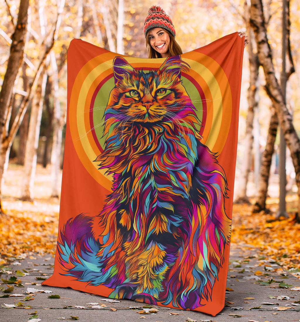 Ragamuffin Cat Blanket, Trippy Psychedelics Ragamuffin Cat Fleece Blanket, Ragamuffin Cat Throw Blanket, Ragamuffin Cat Gifts