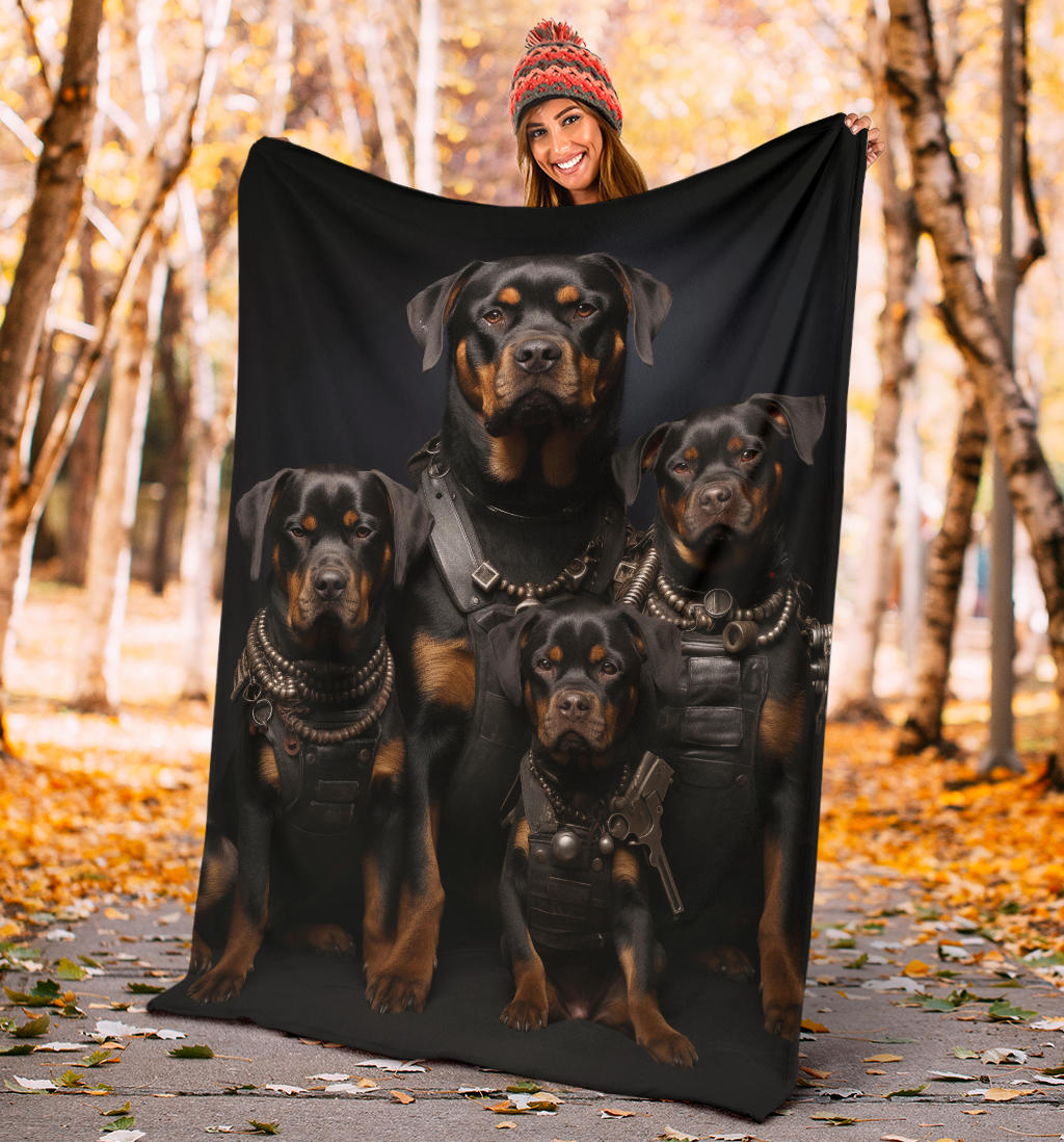 Rottweiler Family Blanket, Rottweiler Blanket, Rottweiler gifts, Rottweiler Throw Blanket