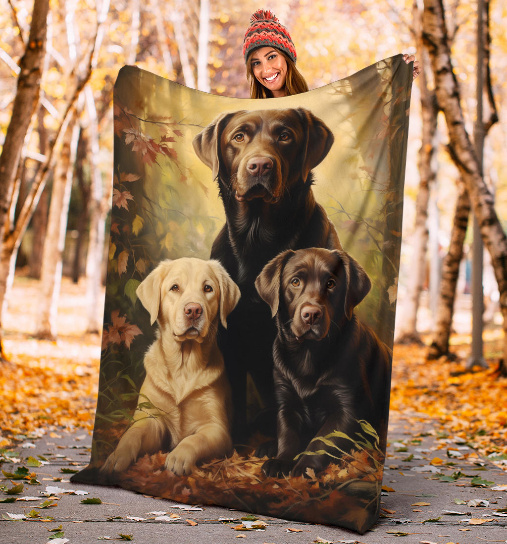 Labrador Retriever Family Blanket, Labrador Retriever Throw Blanket, Labrador Retriever Gifts, Labrador Retriever Fleece Blanket