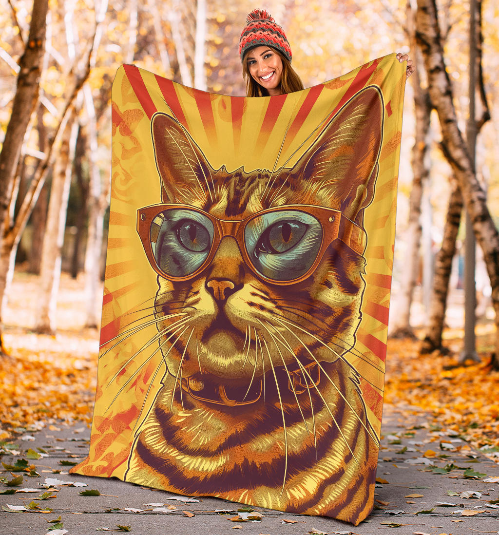 Ocicat Cat Blanket, Trippy Psychedelics Ocicat Cat Fleece Blanket, Ocicat Cat Throw Blanket, Ocicat Cat Gifts