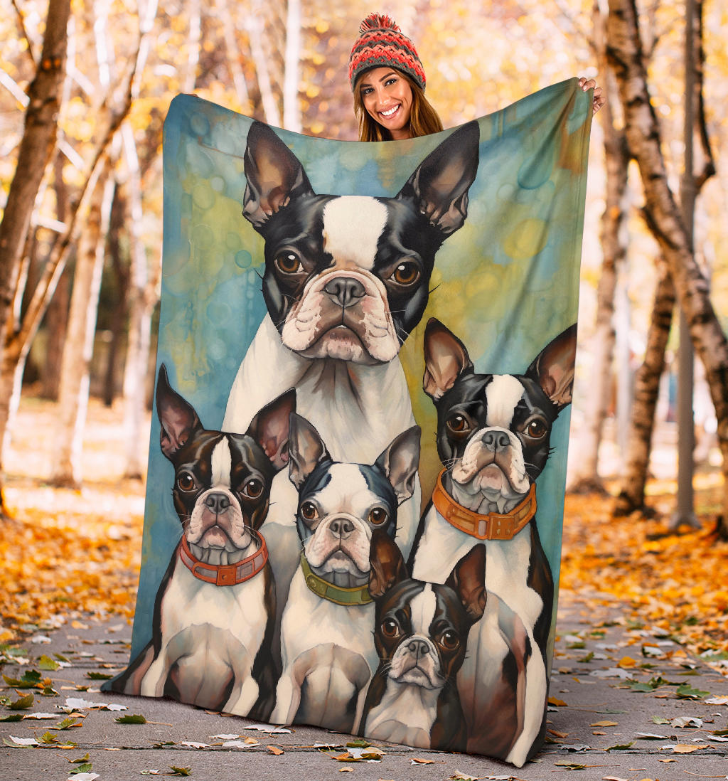 Boston Terrier Family Blanket, Boston Terrier Blanket, Boston Terrier Throw Blanket, Boston Terrier, Boston Terrier Gifts