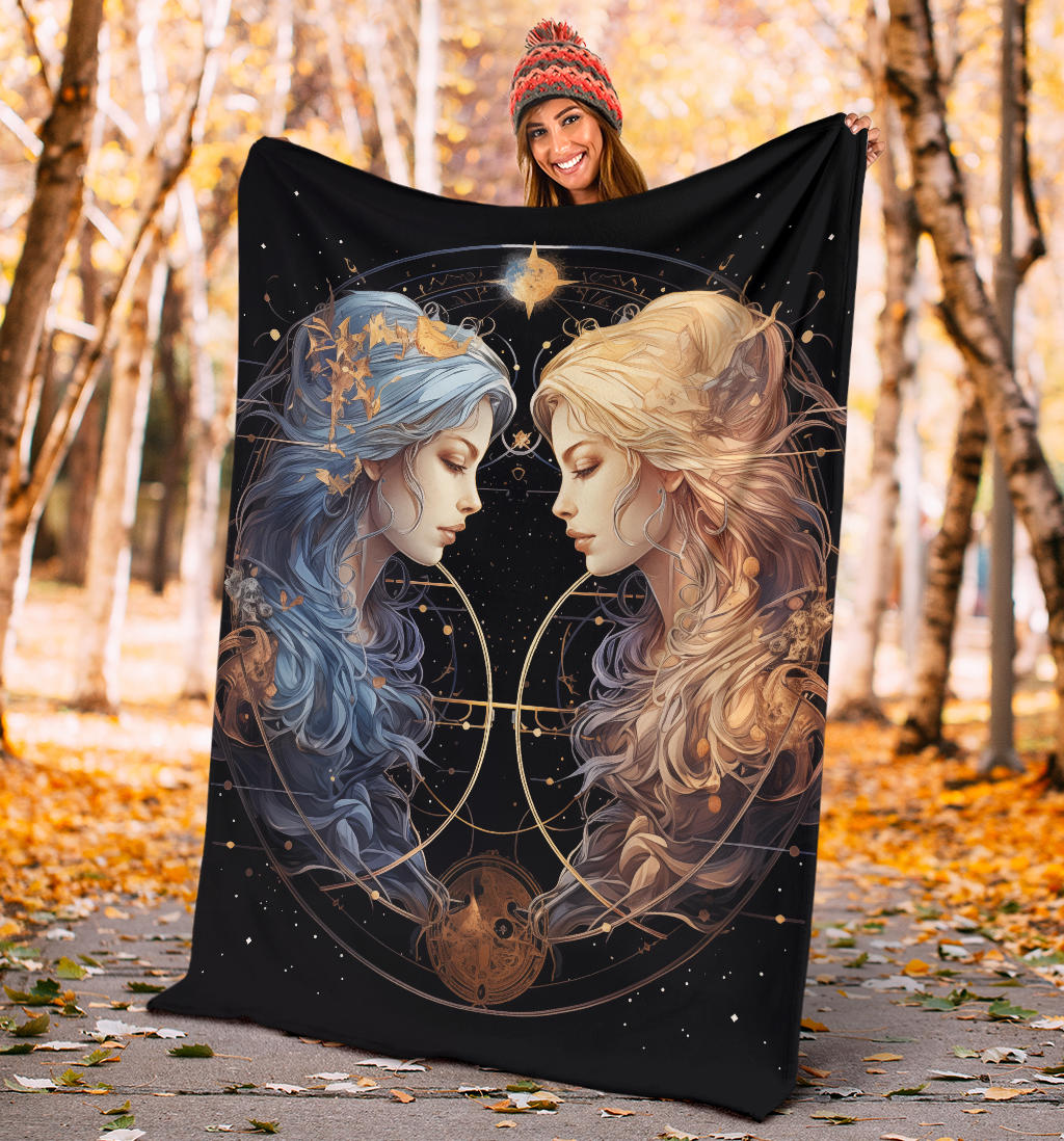 Gemini Zodiac Blanket, Twins Zodiac Sign, Gemini Zodiac Gifts, Gemini Zodiac Throw Blanket