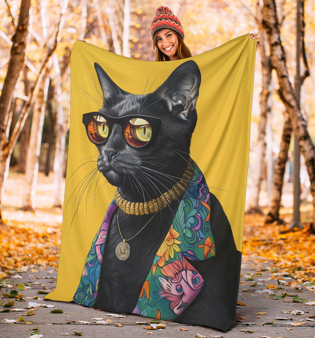 Korat cat Blanket, Trippy Psychedelics Korat cat Fleece Blanket, Korat cat Throw Blanket, Korat cat Gifts