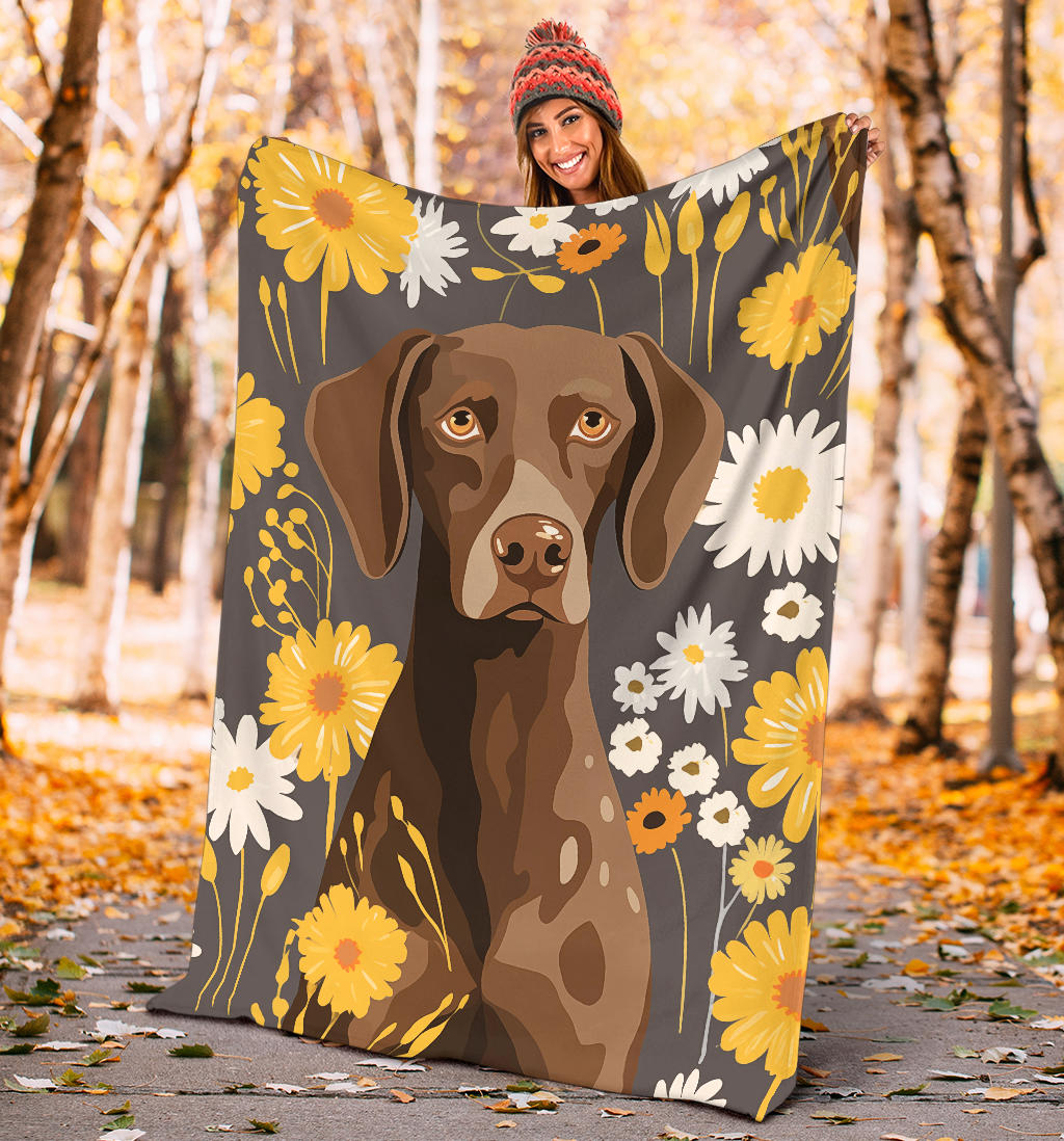 German Shorthaired Pointer Blanket, Trippy Psychedelics German Shorthaired Pointer Fleece Blanket, German Shorthaired Pointer Throw Blanket, German Shorthaired Pointer Gifts