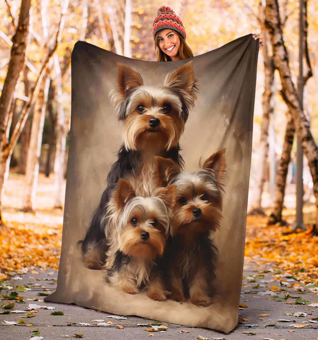 Yorkshire Terrier Family Blanket, Yorkshire Terrier Blanket, Yorkshire Terrier Gifts, Yorkshire Terrier Throw Blanket