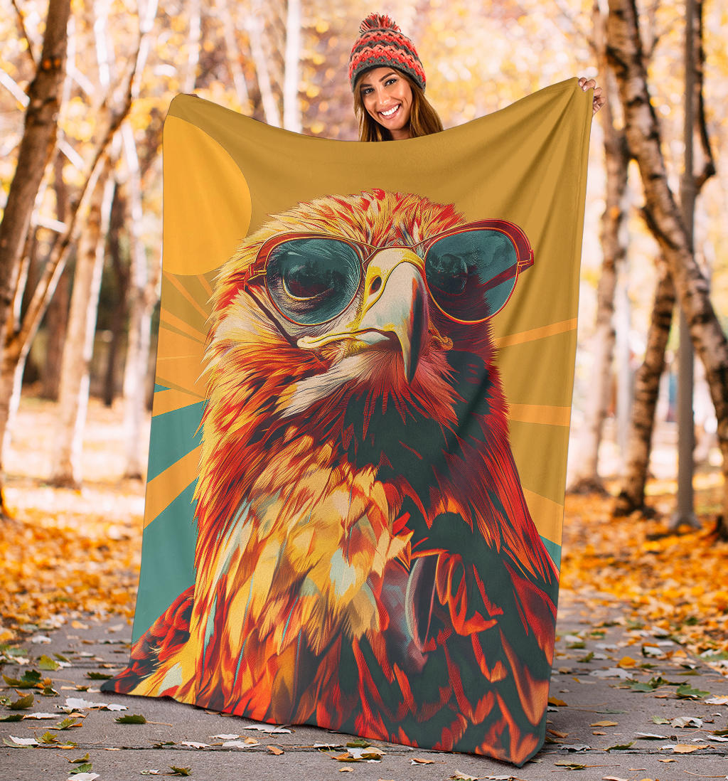 Eagle Blanket, Trippy Psychedelics Eagle Fleece Blanket, Eagle Throw Blanket, Eagle Gifts