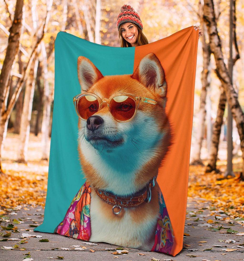 Jindo Dog Blanket, Trippy Psychedelics Jindo Dog Fleece Blanket, Jindo Dog Throw Blanket, Jindo Dog Gifts