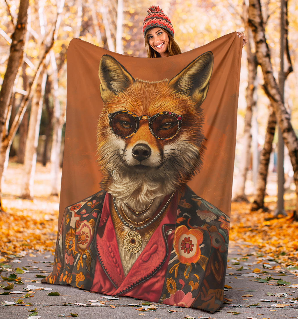 Jackal animal Blanket, Trippy Psychedelics Jackal animal Fleece Blanket, Jackal animal Throw Blanket, Jackal animal Gifts