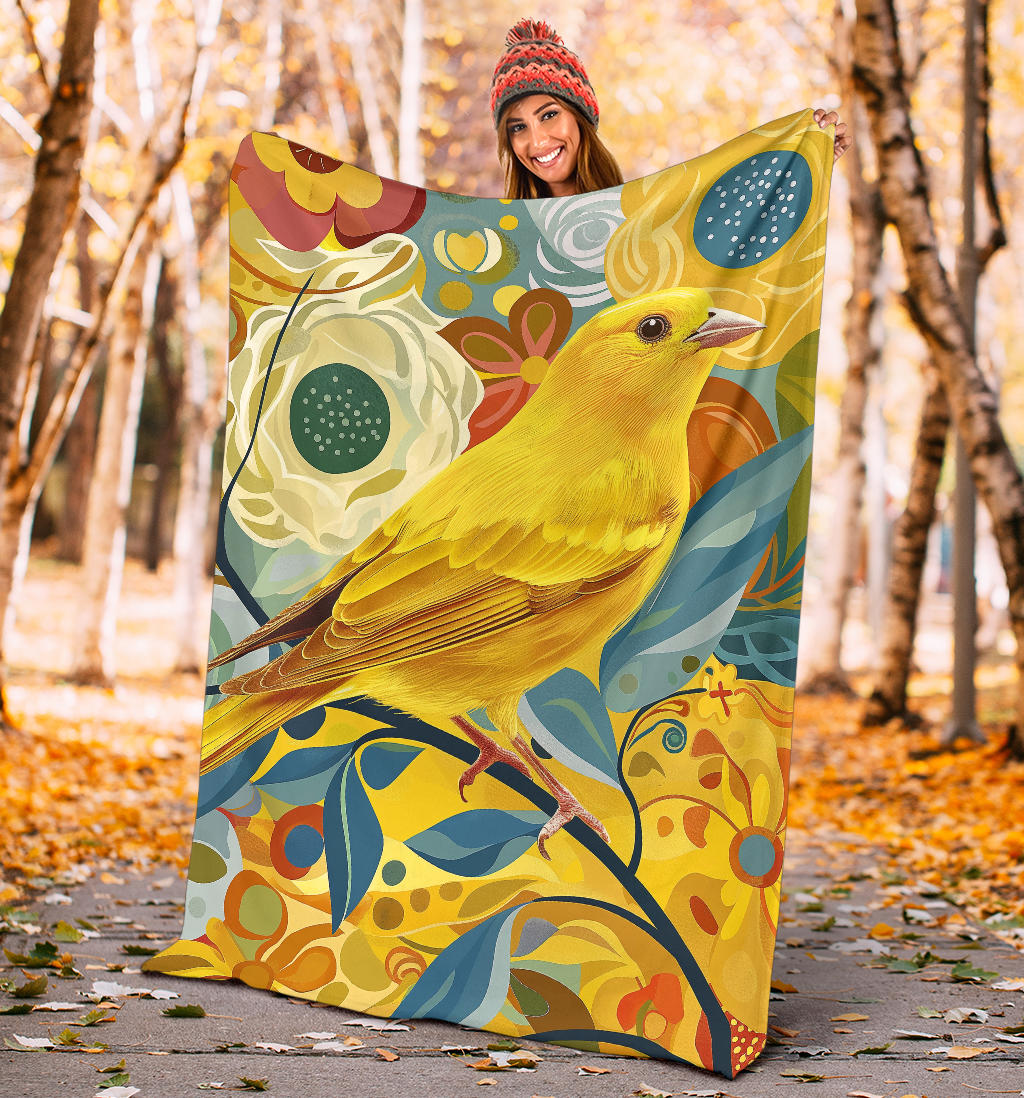 Canary bird Blanket, Trippy Psychedelics Canary bird Fleece Blanket, Canary bird Throw Blanket, Canary bird Gifts