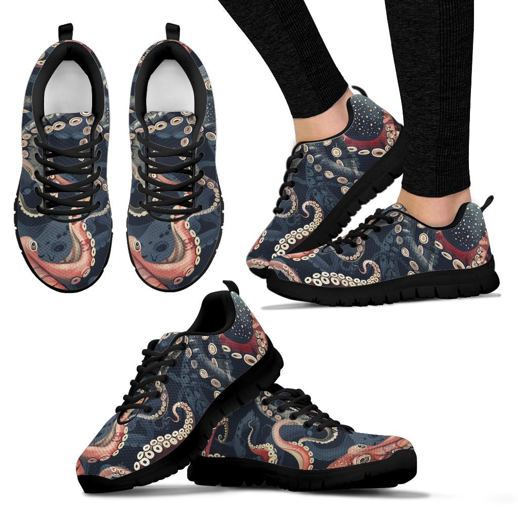 Octopus Patern Sneakers, Octopus Patern Sport Shoes, Octopus Patern Woman Man Kids Sneakers