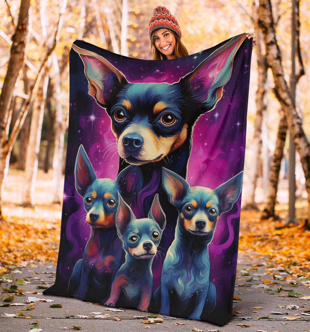 Rat Terrier Blanket, Trippy Psychedelics Rat Terrier Fleece Blanket, Rat Terrier Throw Blanket, Rat Terrier Gifts