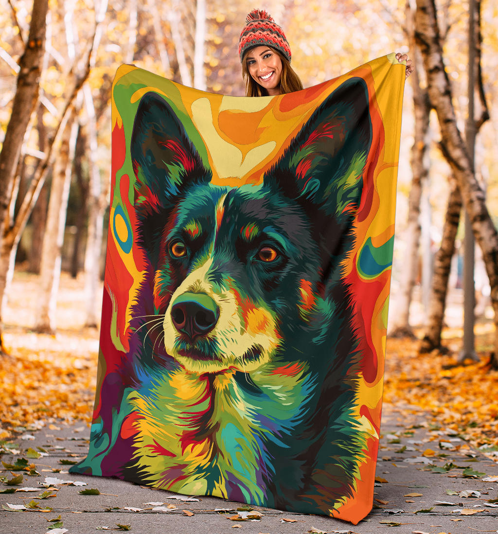 Karelian Bear Dog Blanket, Trippy Psychedelics Karelian Bear Dog Fleece Blanket, Karelian Bear Dog Throw Blanket, Karelian Bear Dog Gifts