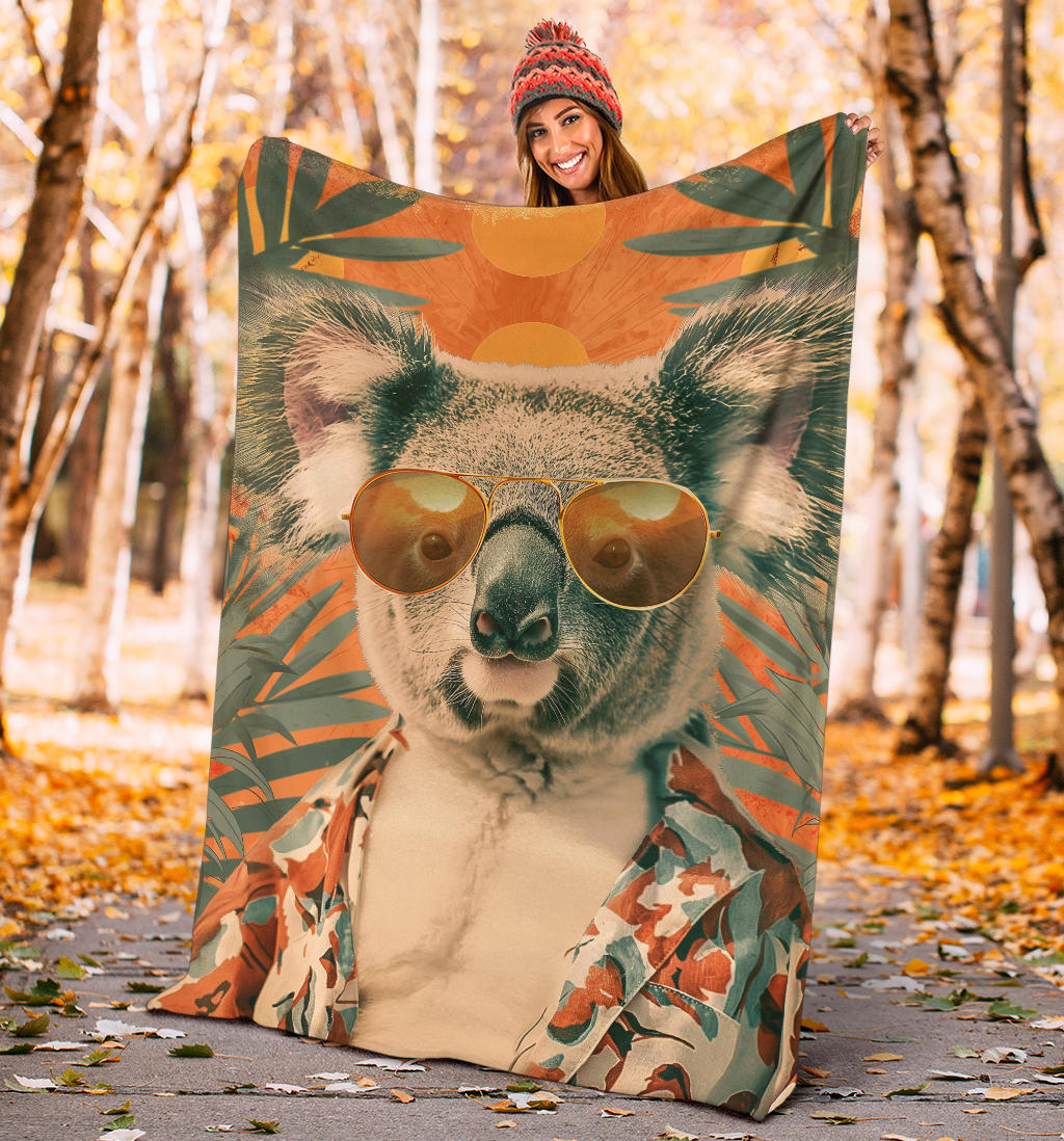 Koala animal Blanket, Trippy Psychedelics Koala animal Fleece Blanket, Koala animal Throw Blanket, Koala animal Gifts