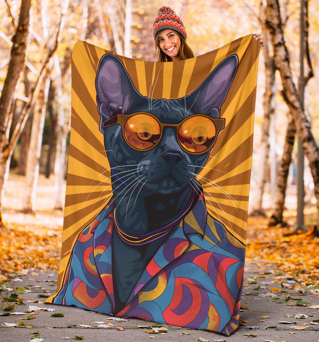 Korat cat Blanket, Trippy Psychedelics Korat cat Fleece Blanket, Korat cat Throw Blanket, Korat cat Gifts