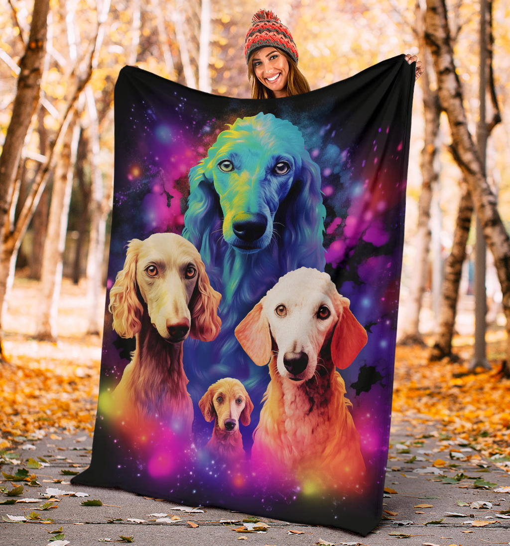 Bedlington Terrier Blanket, Trippy Psychedelics Bedlington Terrier Fleece Blanket, Bedlington Terrier Throw Blanket, Bedlington Terrier Gifts