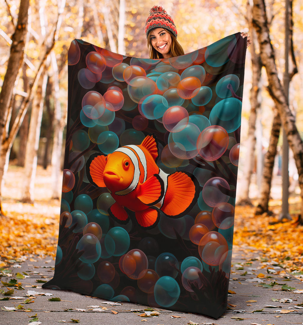 Clownfish Blanket, Clownfish Throw Blanket, Clownfish Gifts