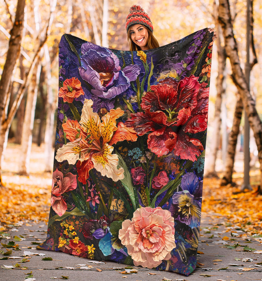 Floral Fantasy Blanket,  Floral Fantasy Estetic Blanket, Floral Fantasy Blanket Gifts, Blanket