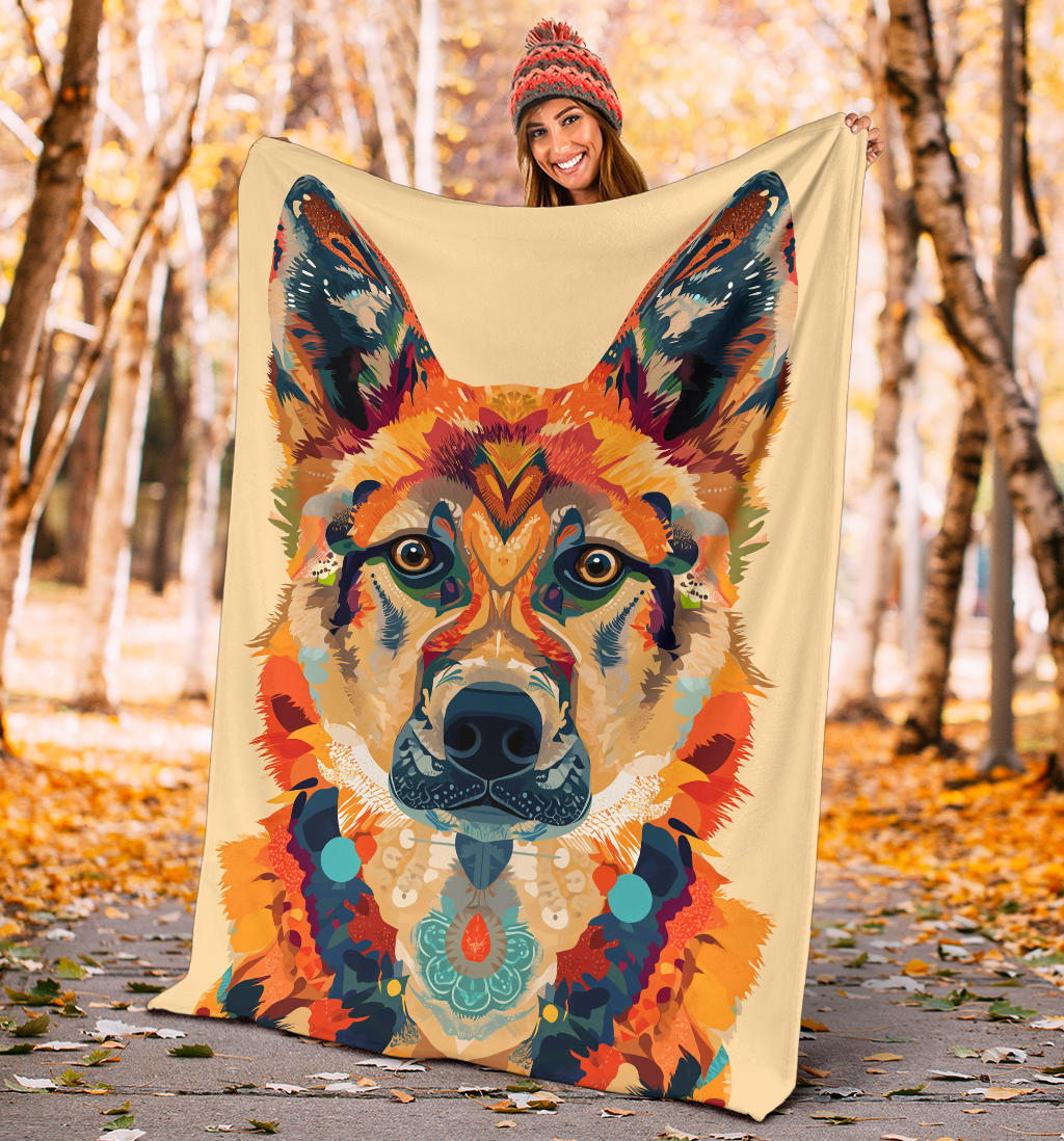 Jindo Dog Blanket, Trippy Psychedelics Jindo Dog Fleece Blanket, Jindo Dog Throw Blanket, Jindo Dog Gifts