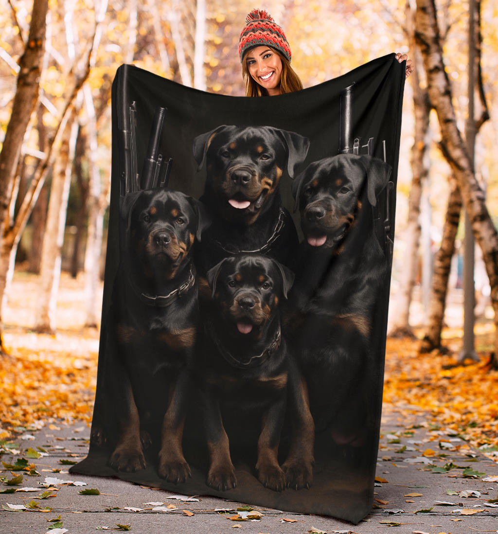 Rottweiler Family Blanket, Rottweiler Blanket, Rottweiler gifts, Rottweiler Throw Blanket