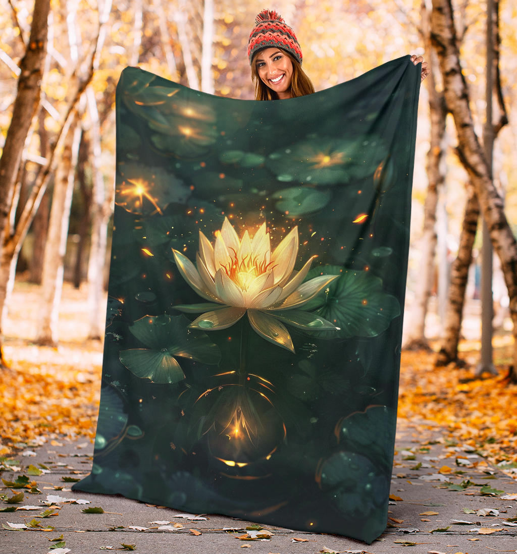 Luminous Lotus Blanket, Luminous Lotus Estetic Blanket, Luminous Lotus Blanket Gift, Blanket