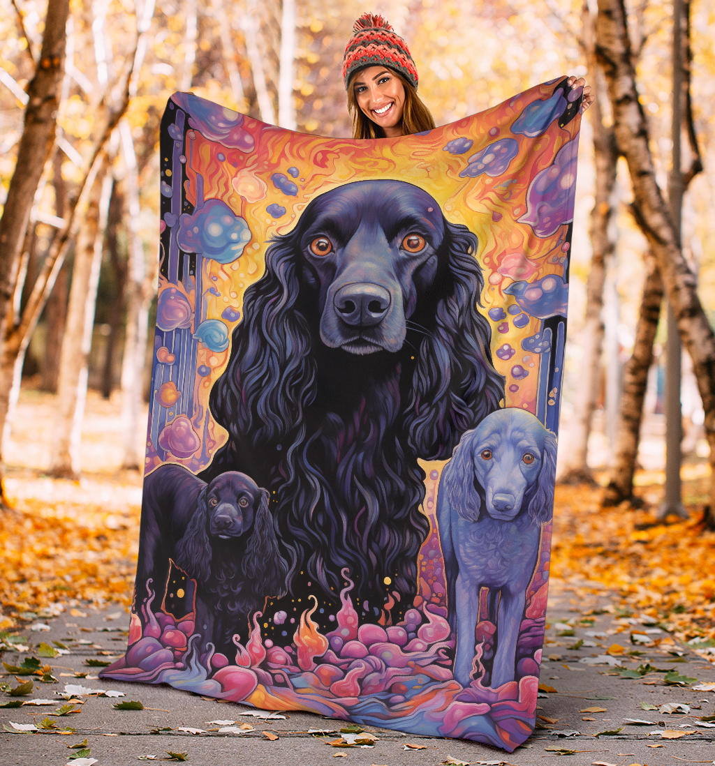 American Water Spaniel Blanket, Trippy Psychedelics American Water Spaniel Fleece Blanket, American Water Spaniel Throw Blanket, American Water Spaniel Gifts