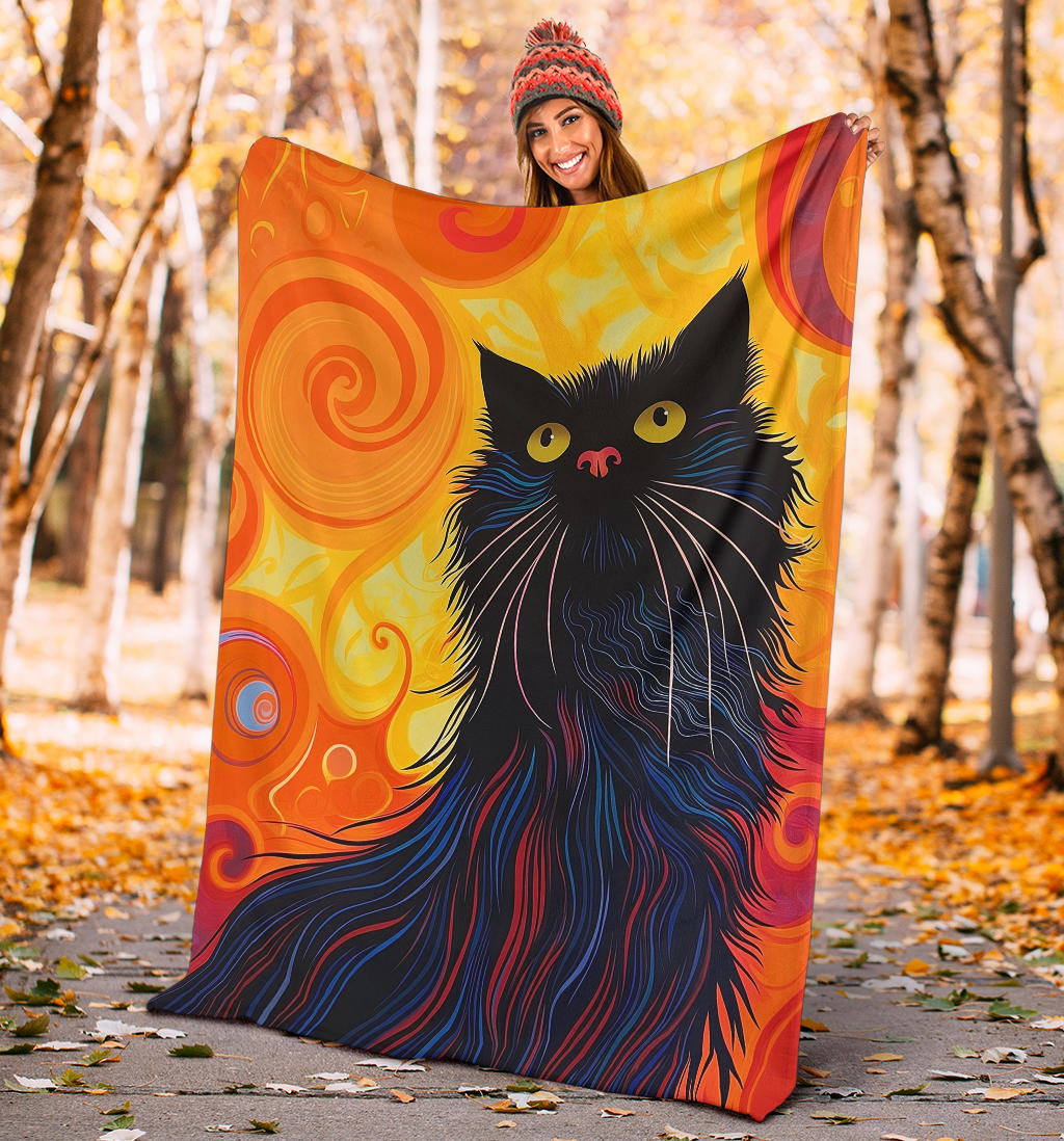 Ragamuffin Cat Blanket, Trippy Psychedelics Ragamuffin Cat Fleece Blanket, Ragamuffin Cat Throw Blanket, Ragamuffin Cat Gifts