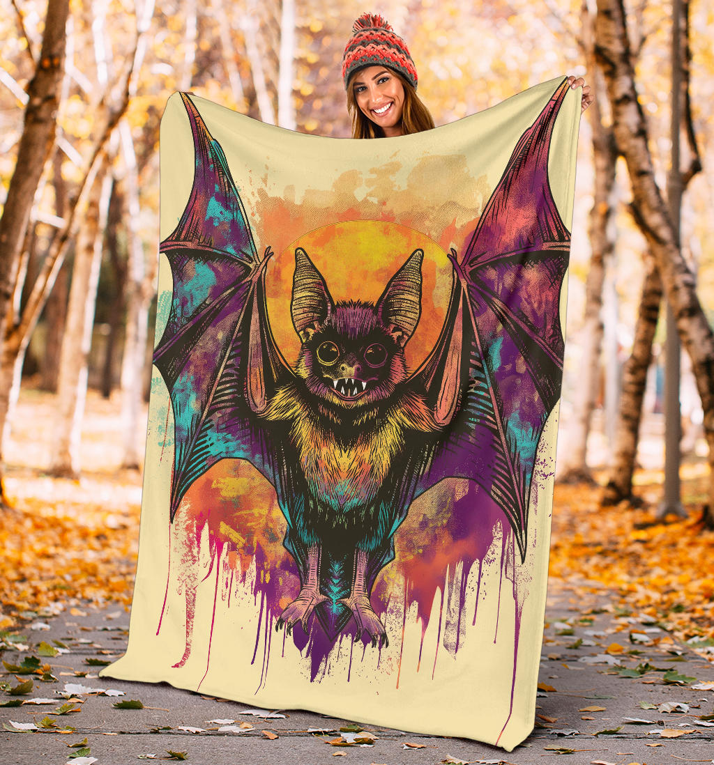 Bat animal Blanket, Trippy Psychedelics Bat animal Fleece Blanket, Bat animal Throw Blanket, Bat animal Gifts