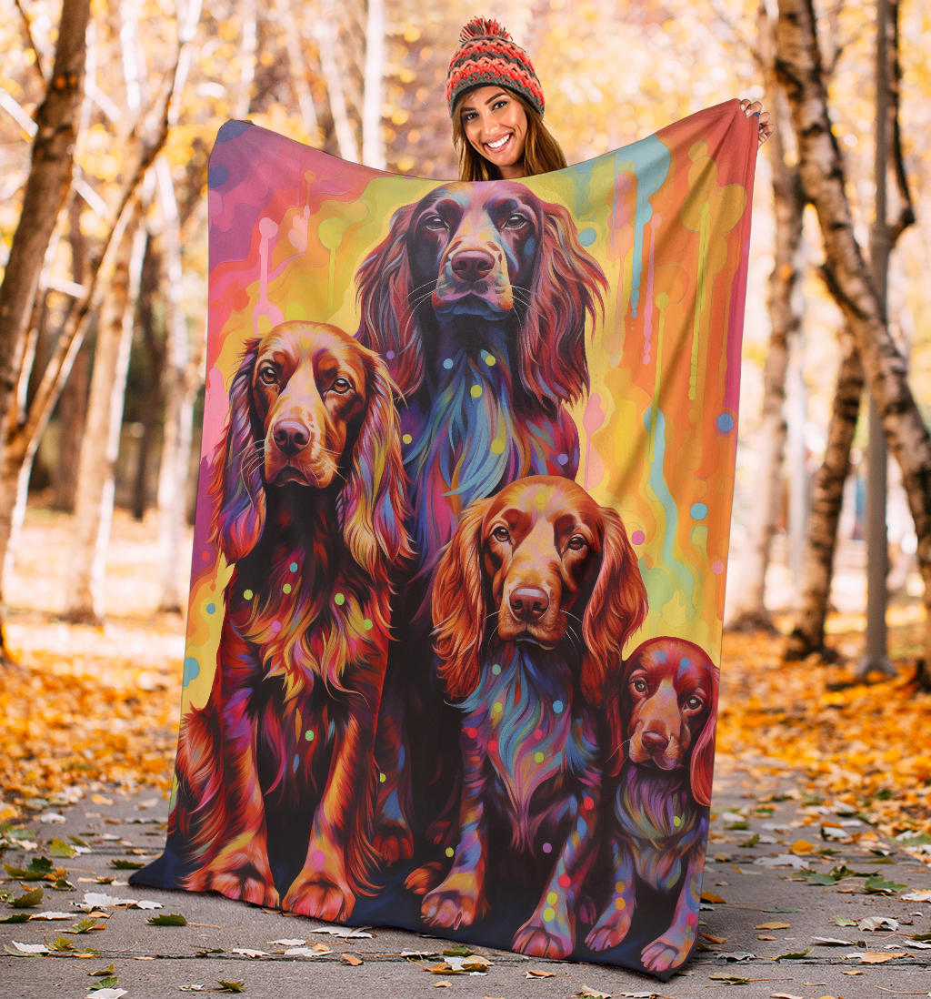 Sussex Spaniel Blanket, Trippy Psychedelics Sussex Spaniel Fleece Blanket, Sussex Spaniel Throw Blanket, Sussex Spaniel Gifts