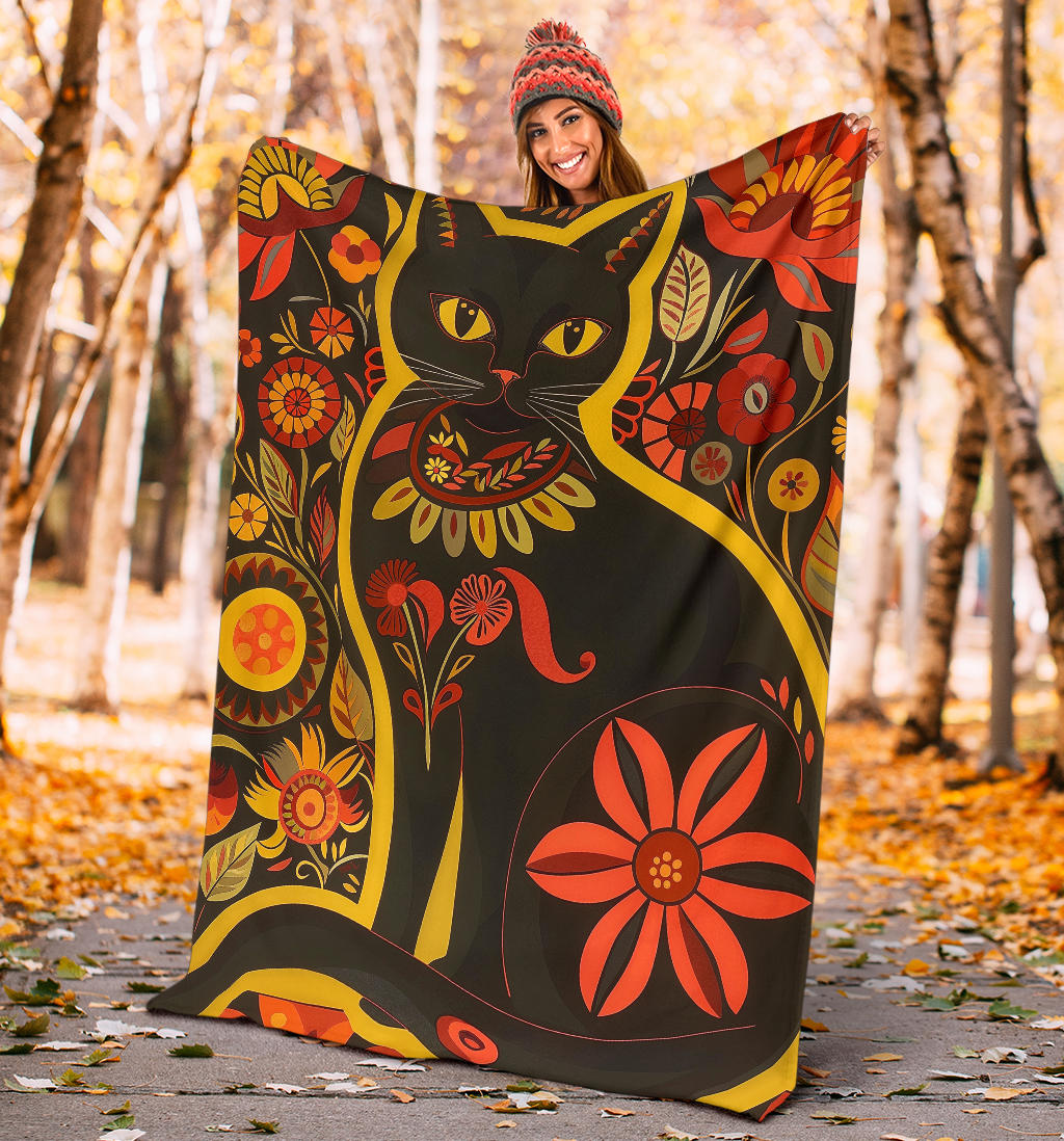 Manx cat Blanket, Trippy Psychedelics Manx cat Fleece Blanket, Manx cat Throw Blanket, Manx cat Gifts