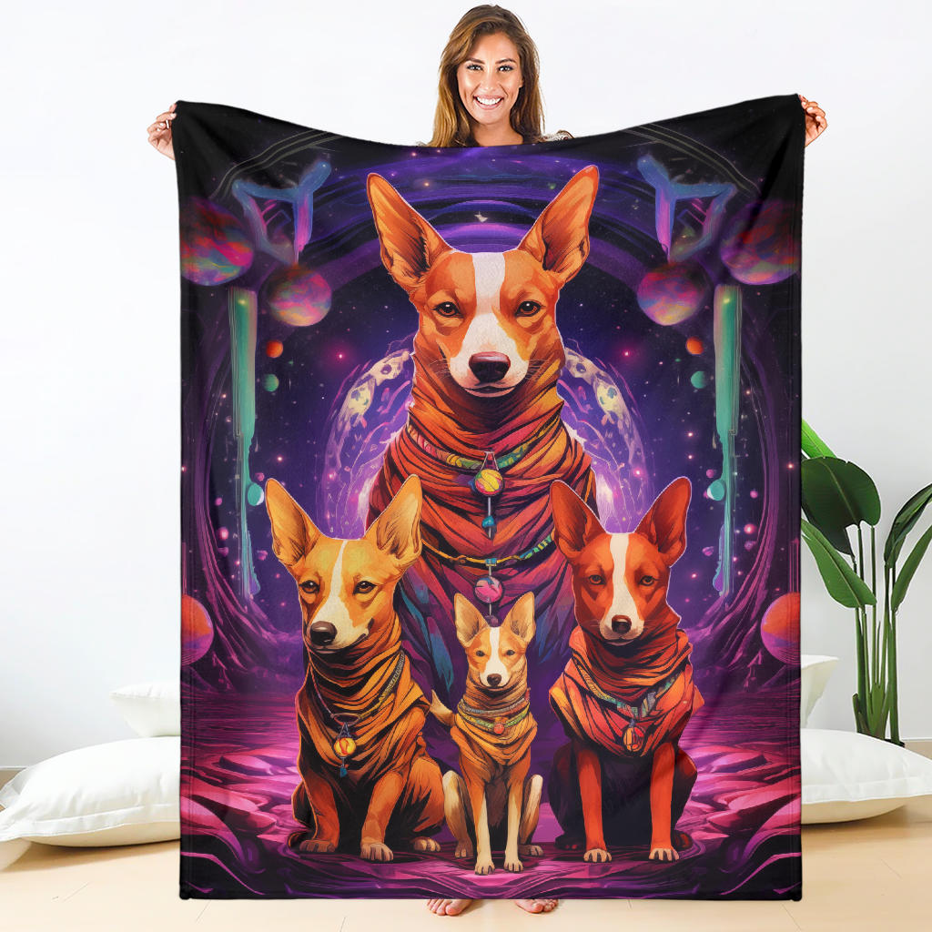 Basenji Blanket, Trippy Psychedelics Basenji Fleece Blanket, Basenji Throw Blanket, Basenji Gifts