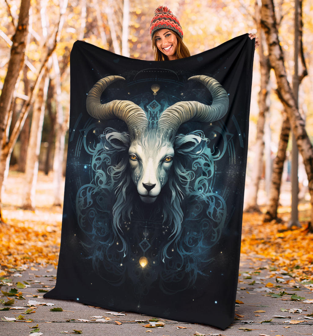 Capricornus Goat Zodiac Sign Blanket, Capricornus Goat Zodiac Gifts, Capricornus Goat Throw Blanket, Capricornus Goat Fleece Blanket