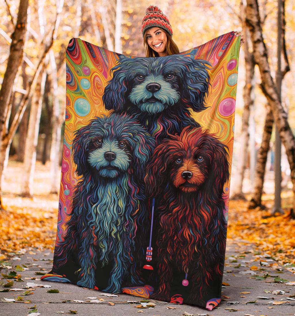 Puli Blanket, Trippy Psychedelics Puli Fleece Blanket, Puli Throw Blanket, Puli Gifts