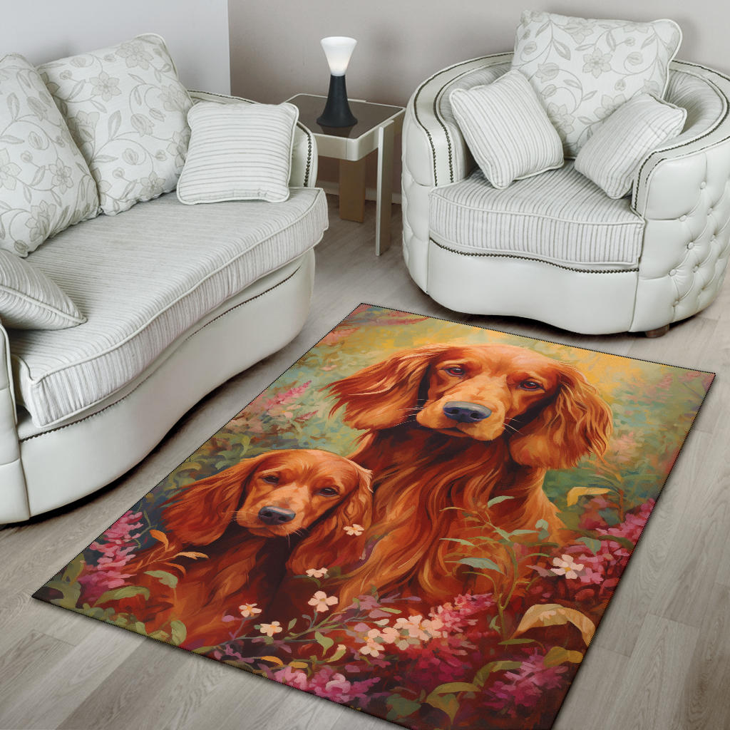 Irish Setter Area Rug, Irish Setter Trippy Rug, Irish Setter Gifts, Irish Setter Decor