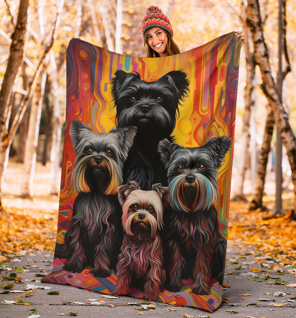 Affenpinscher Blanket, Trippy Psychedelics Affenpinscher Fleece Blanket, Affenpinscher Throw Blanket, Affenpinscher Gifts