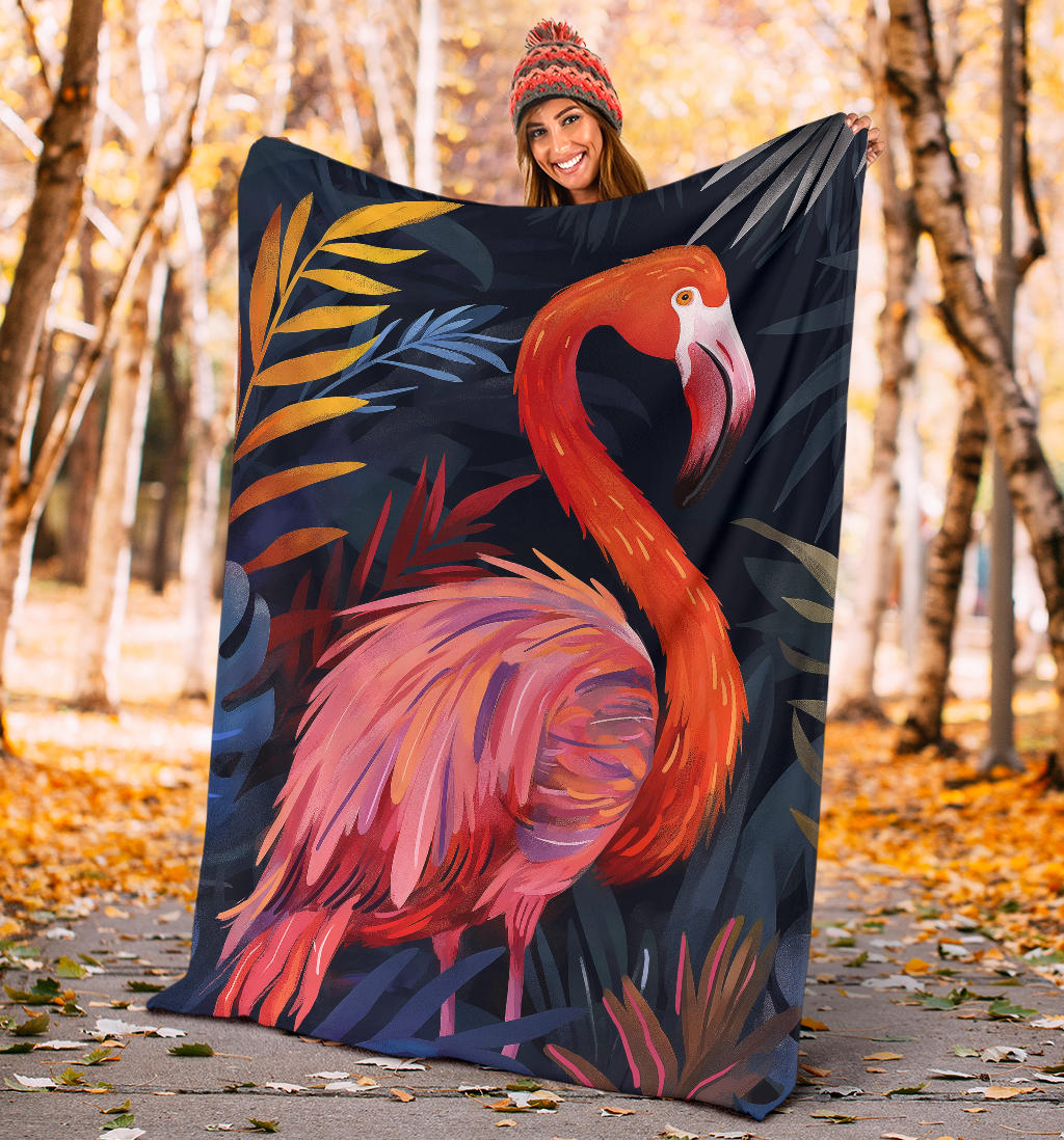 Flamingo Blanket, Trippy Psychedelics Flamingo Fleece Blanket, Flamingo Throw Blanket, Flamingo Gifts