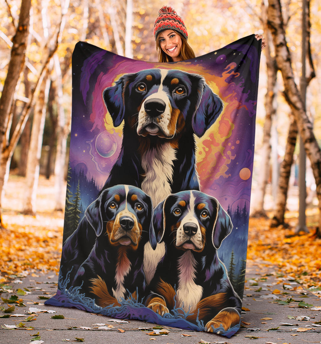 Entlebucher Mountain Blanket, Trippy Psychedelics Entlebucher Mountain Fleece Blanket, Entlebucher Mountain Throw Blanket, Entlebucher Mountain Gifts