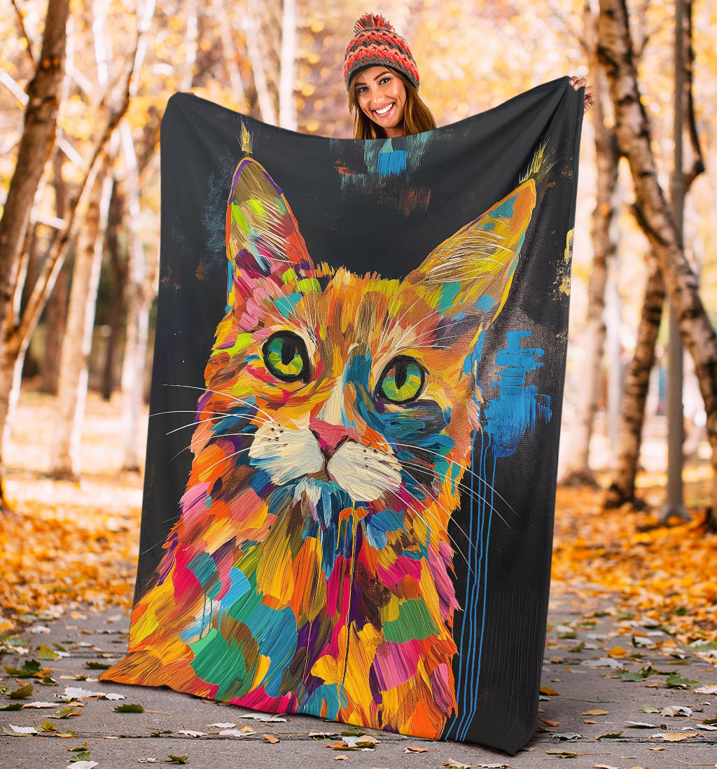 American Bobtail cat Blanket, Trippy Psychedelics American Bobtail cat Fleece Blanket, American Bobtail cat Throw Blanket, American Bobtail cat Gifts