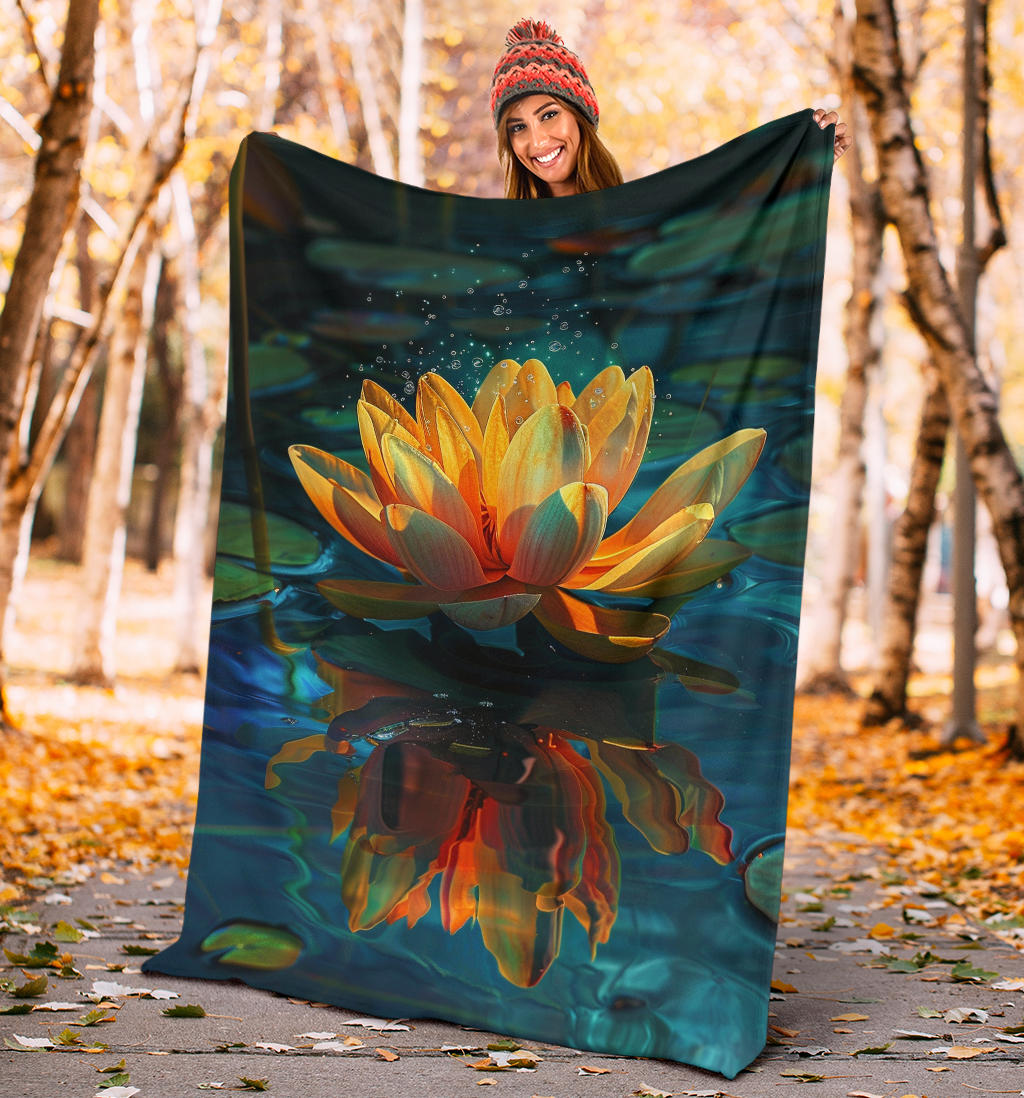 Luminous Lotus Blanket, Luminous Lotus Estetic Blanket, Luminous Lotus Blanket Gift, Blanket