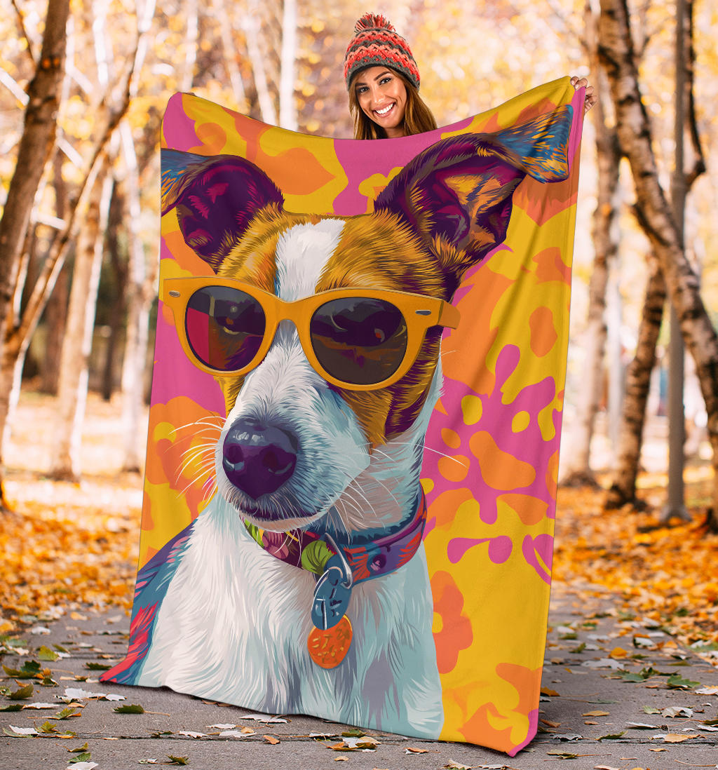 Japanese Terrier Blanket, Trippy Psychedelics Japanese Terrier Fleece Blanket, Japanese Terrier Throw Blanket, Japanese Terrier Gifts