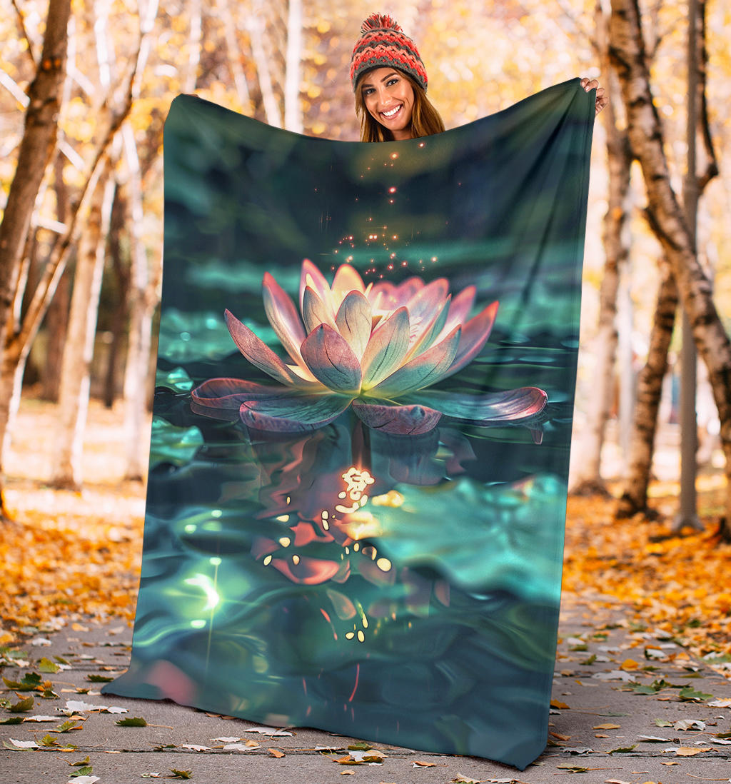 Luminous Lotus Blanket, Luminous Lotus Estetic Blanket, Luminous Lotus Blanket Gift, Blanket