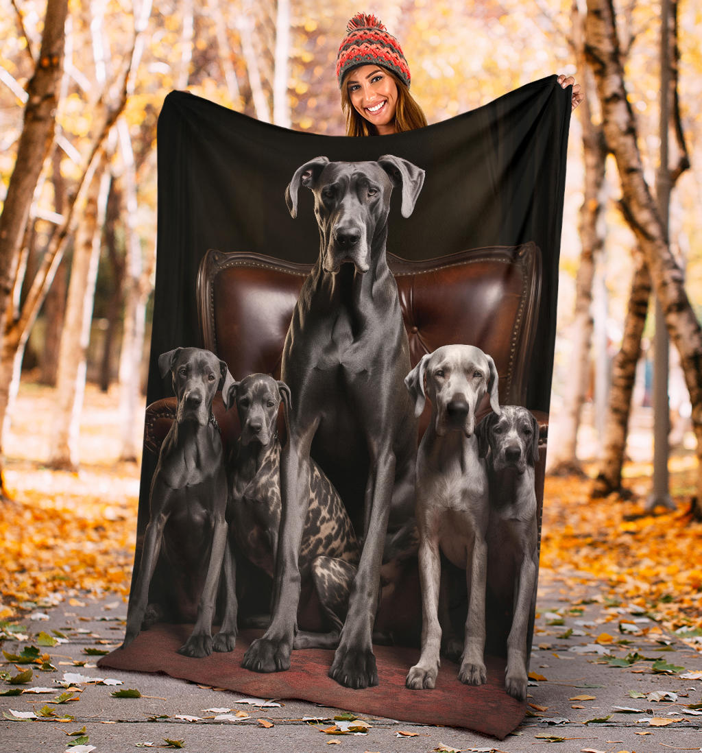 Great Dane Family Blanket, Great Dane Throw Blanket, Great Dane Gifts, Great Dane Fleece Blanket