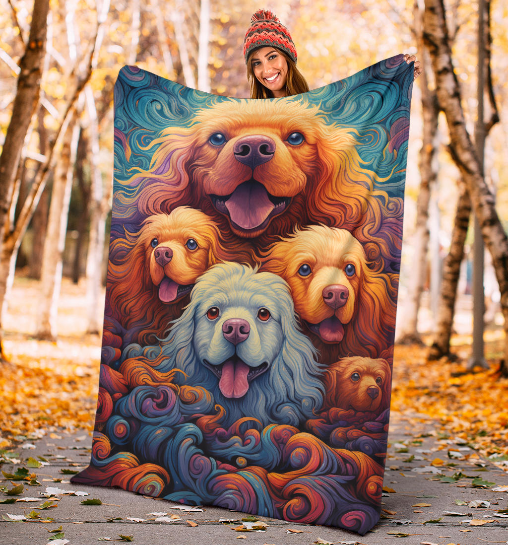 Bolognese Blanket, Trippy Psychedelics Bolognese Fleece Blanket, Bolognese Throw Blanket, Bolognese Gifts