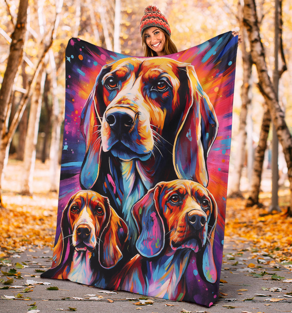 English Foxhound Blanket, Trippy Psychedelics English Foxhound Fleece Blanket, English Foxhound Throw Blanket, English Foxhound Gifts