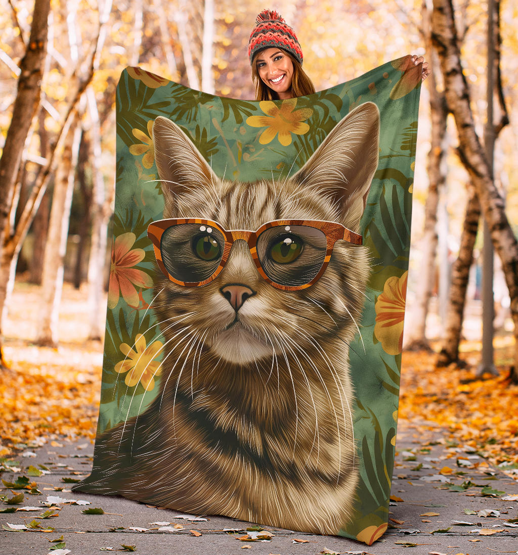 American Bobtail cat Blanket, Trippy Psychedelics American Bobtail cat Fleece Blanket, American Bobtail cat Throw Blanket, American Bobtail cat Gifts