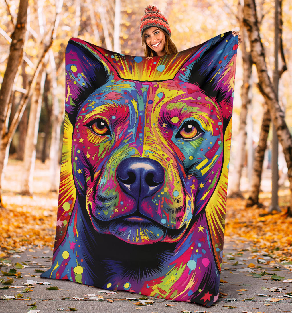 American Staffordshire Terri Blanket, Trippy Psychedelics American Staffordshire Terri Fleece Blanket, American Staffordshire Terri Throw Blanket, American Staffordshire Terri Gifts