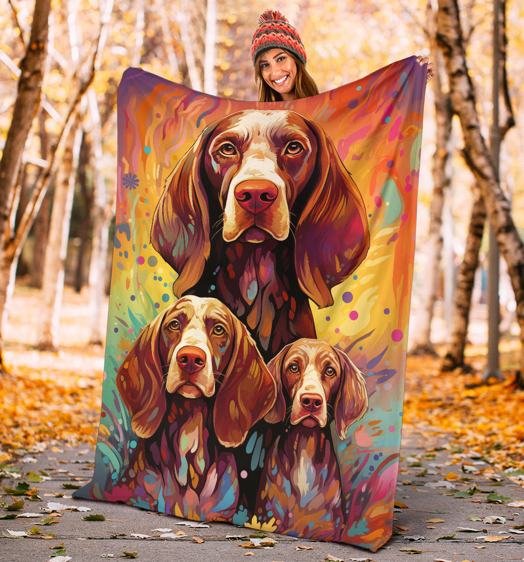 Bracco Italiano Blanket, Trippy Psychedelics Bracco Italiano Fleece Blanket, Bracco Italiano Throw Blanket, Bracco Italiano Gifts